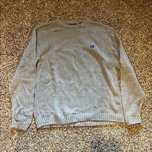 Chaps Gray Crewneck Sweater Classic Knit Design